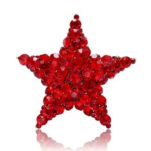 Royal Star Red Crystal Brooch
